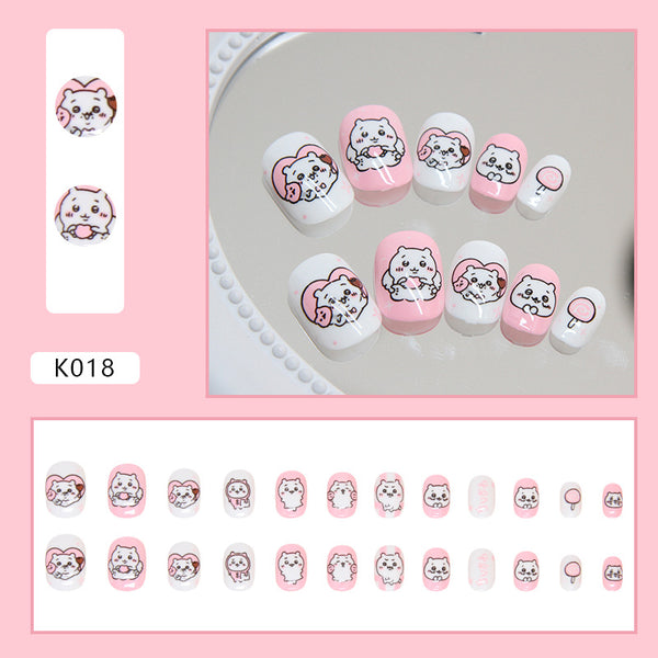 12 Sizes-24 Pcs Press On Nails K018