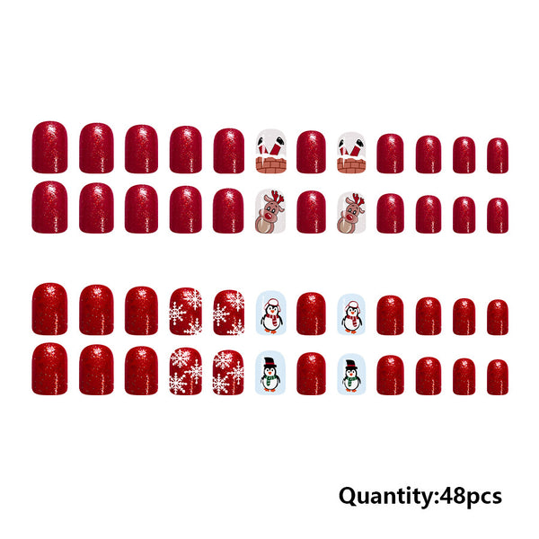 48 Pcs Press On Nails Xmas-7-48pcs