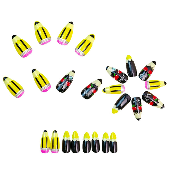 12 Sizes-24 Pcs Press On Nails Y1896
