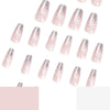 French Long Pink Press on Nails