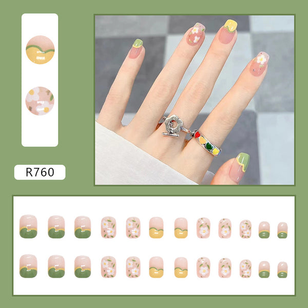 12 Sizes-24 Pcs Press On Nails R760