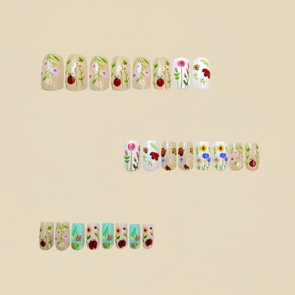 12 Sizes-24 Pcs Press On Nails Y635