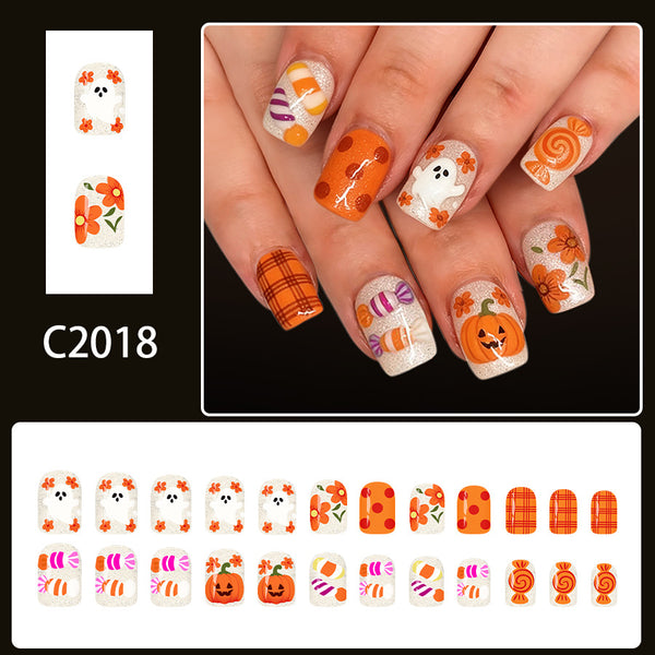 12 Sizes-24 Pcs Press On Nails C2018