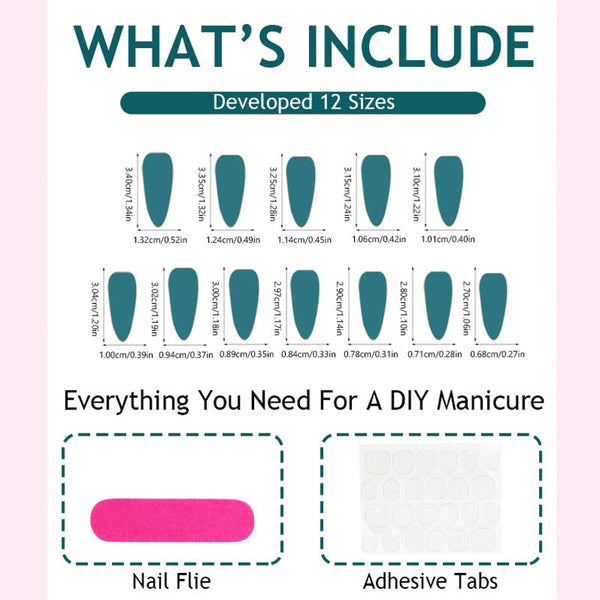 12 Sizes-24 Pcs Press On NailsHZ0345