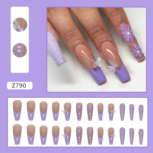 12 Sizes-24 Pcs Press On Nails Z790