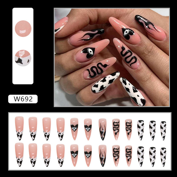 12 Sizes-24 Pcs Press On Nails W692