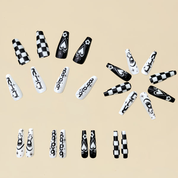 12 Sizes-24 Pcs Press On Nails Y073