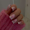 French Glossy Medium Pink Press on Nails