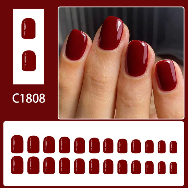 12 Sizes-24 Pcs Press On Nails C1808