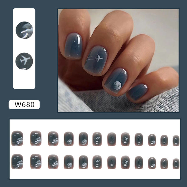 12 Sizes-24 Pcs Press On Nails W645