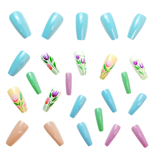 12 Sizes-24 Pcs Press On Nails Y493