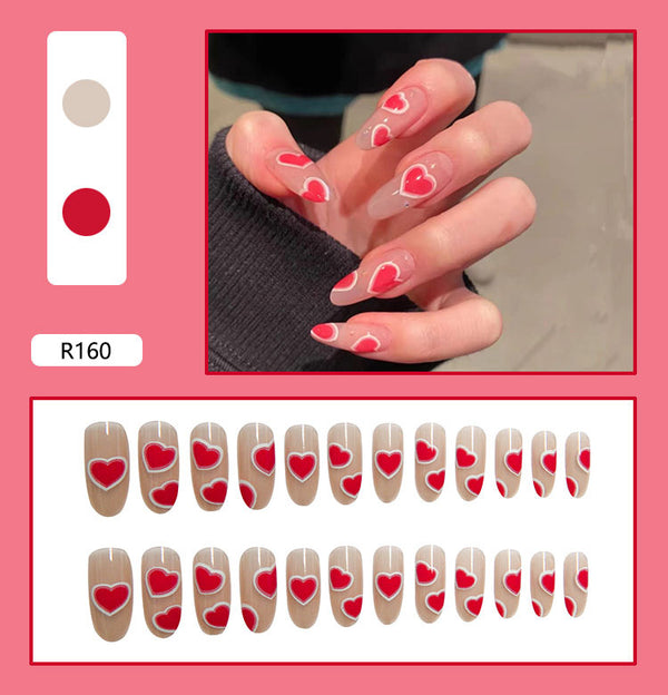 12 Sizes-24 Pcs Press On Nails R121
