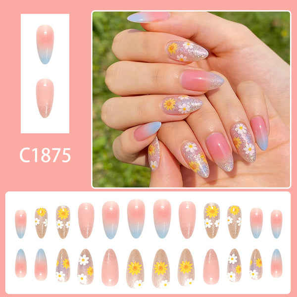 12 Sizes-24 Pcs Press On Nails C1875