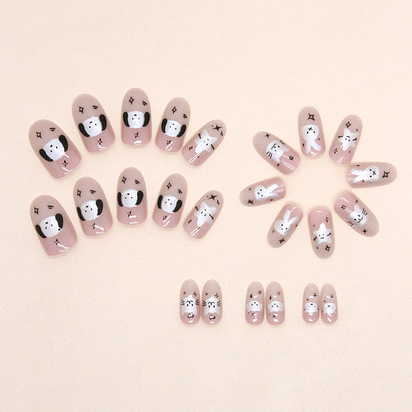 12 Sizes-24 Pcs Press On Nails W1160
