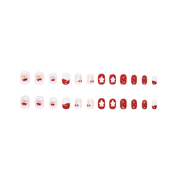 12 Sizes-24 Pcs Press On Nails K019