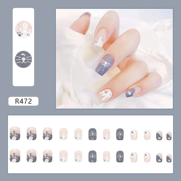12 Sizes-24 Pcs Press On Nails R441