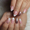 Almond French Medium Pink Press on Nails