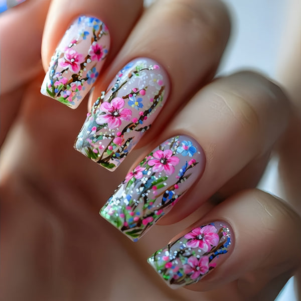 12 Sizes-24 Pcs Press On Nails Y615