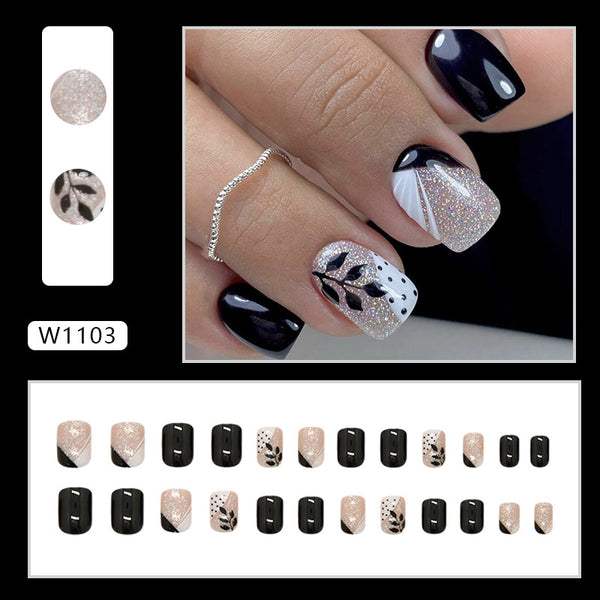 12 Sizes-24 Pcs Press On Nails W1103