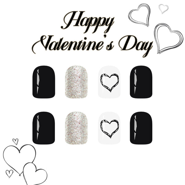 12 Sizes-24 Pcs Press On Nails C1453