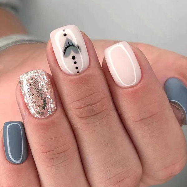 12 Sizes-24 Pcs Press On Nails W388