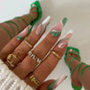 12 Sizes-24 Pcs Press On Nails W1174