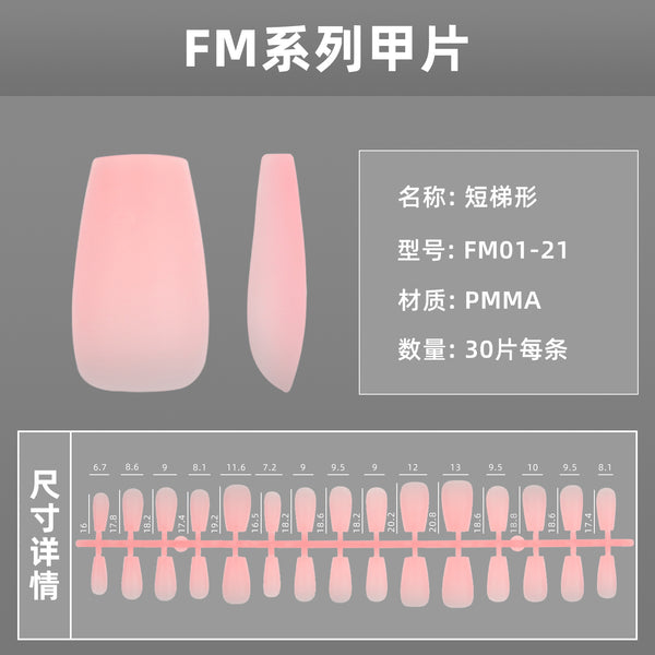 12 Sizes-24 Pcs Press On Nails FM01-01