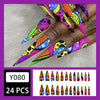 12 Sizes-24 Pcs Press On Nails Y080