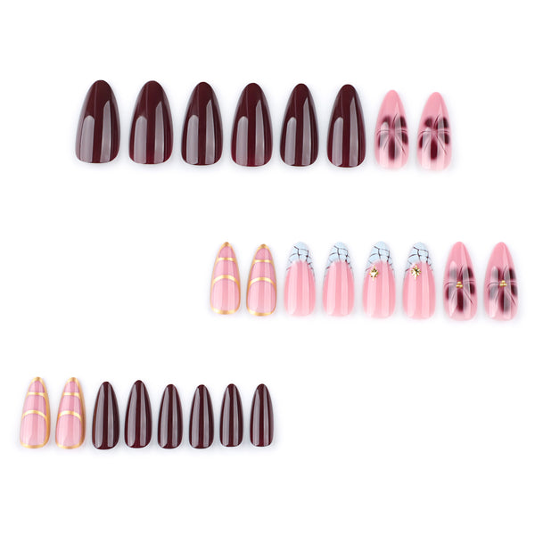 12 Sizes-24 Pcs Press On Nails JP3776
