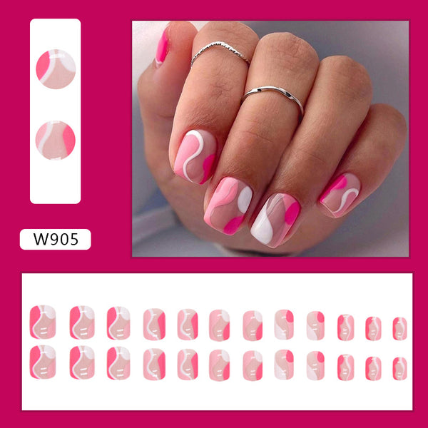 12 Sizes-24 Pcs Press On Nails W905