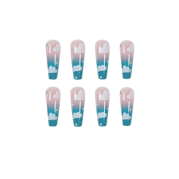 12 Sizes-24 Pcs Press On Nails JP1014