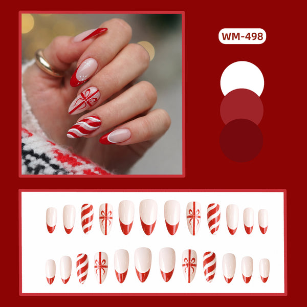 12 Sizes-24 Pcs Press On Nails WM-498