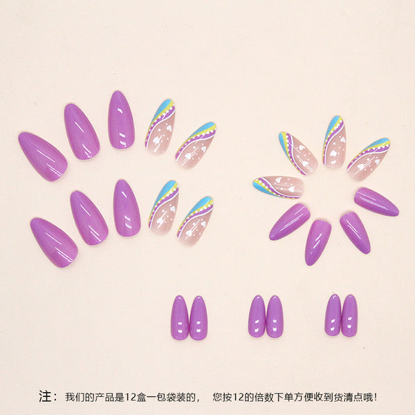 12 Sizes-24 Pcs Press On Nails W405