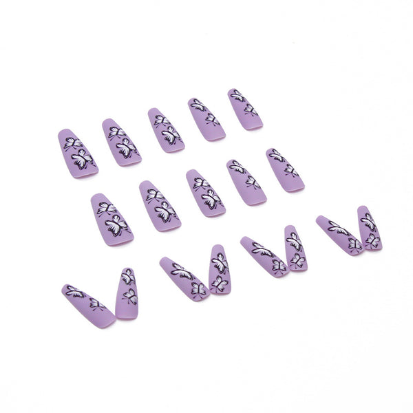 12 Sizes-24 Pcs Press On Nails W049