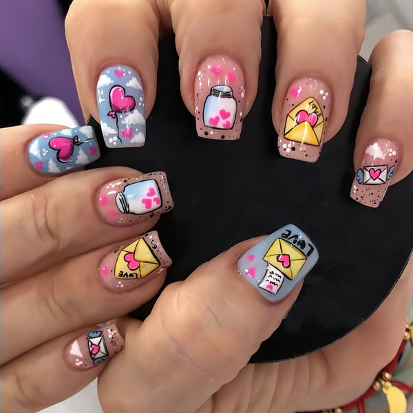 12 Sizes-24 Pcs Press On Nails Y118