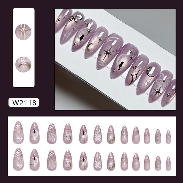 12 Sizes-24 Pcs Press On Nails W2118