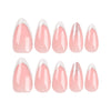 Almond French Medium Pink Press on Nails