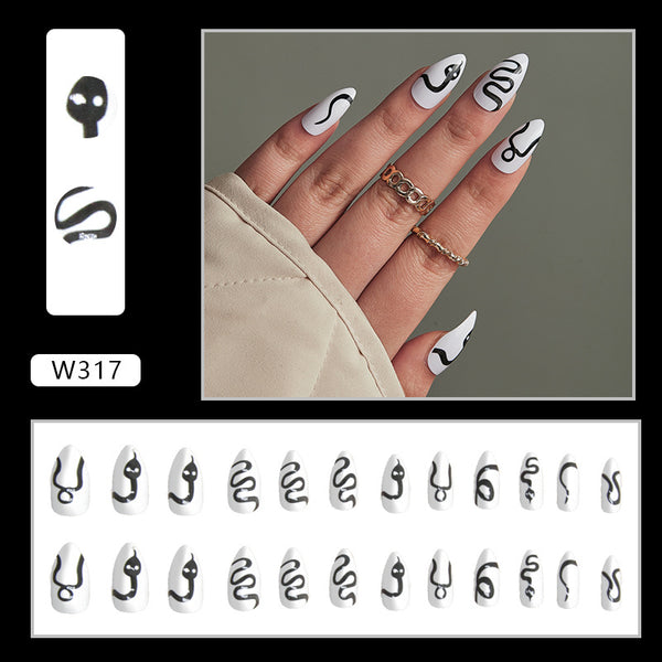 12 Sizes-24 Pcs Press On Nails W317