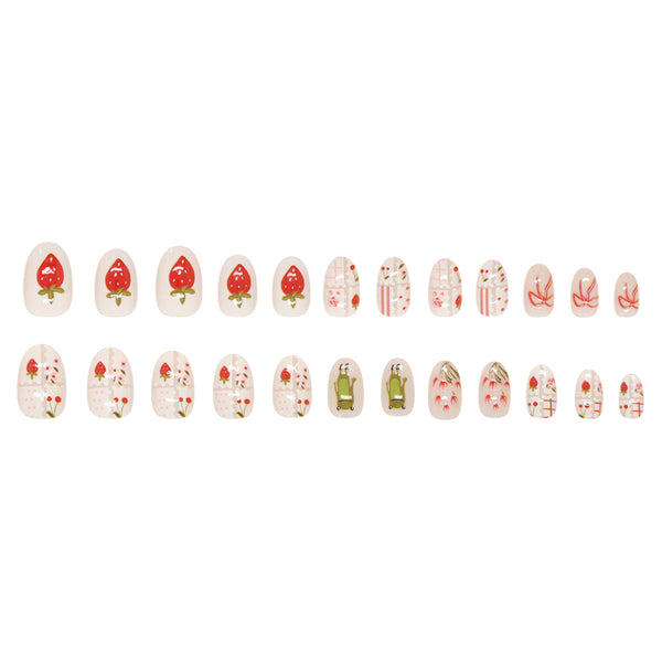 12 Sizes-24 Pcs Press On Nails W1968
