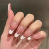 French Glossy Long Pink Press on Nails