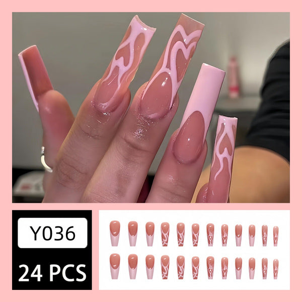 12 Sizes-24 Pcs Press On Nails Y036