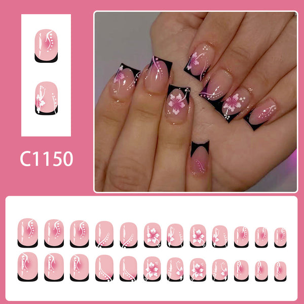 12 Sizes-24 Pcs Press On Nails C1150