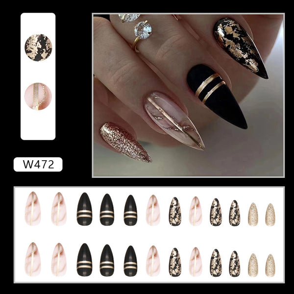 12 Sizes-24 Pcs Press On Nails W472