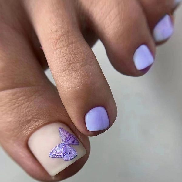12 Sizes-24 Pcs Press On Nails F127