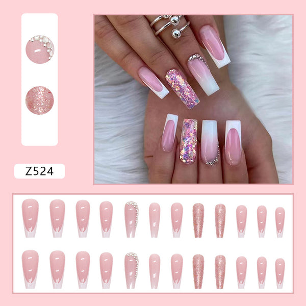 12 Sizes-24 Pcs Press On Nails Z524