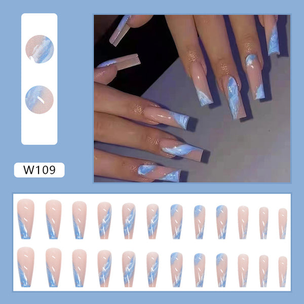 12 Sizes-24 Pcs Press On Nails W109