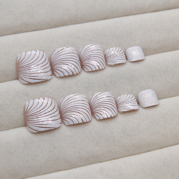 12 Sizes-24 Pcs Press On Nails F159