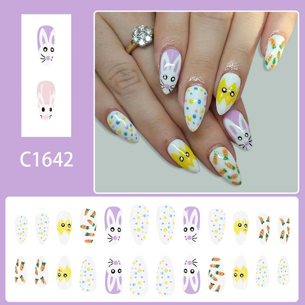 12 Sizes-24 Pcs Press On Nails C1642
