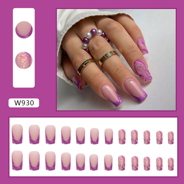 12 Sizes-24 Pcs Press On Nails W930