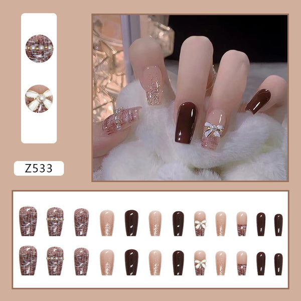 12 Sizes-24 Pcs Press On Nails Z533